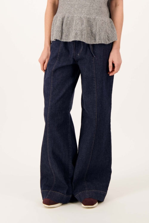 Zusss denim wide-leg trousers with stretch
