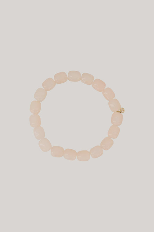 Zusss  elastieken kralen armband soft pink