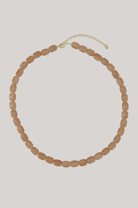 Zusss smalle kralen ketting warm camel