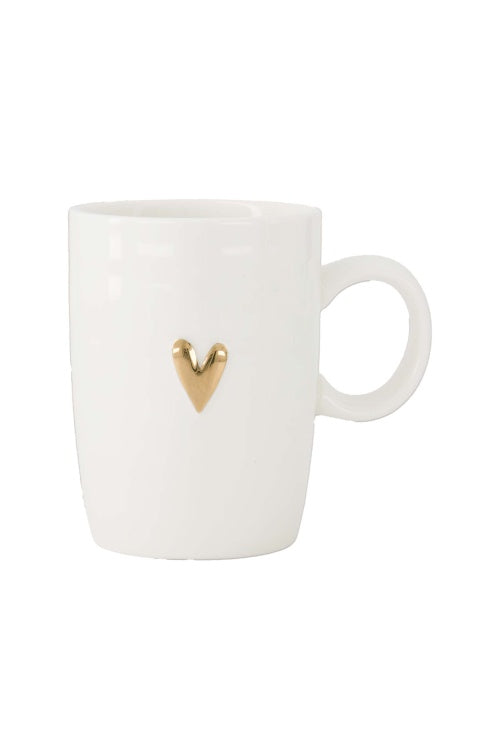 Zusss tea mug heart white/gold