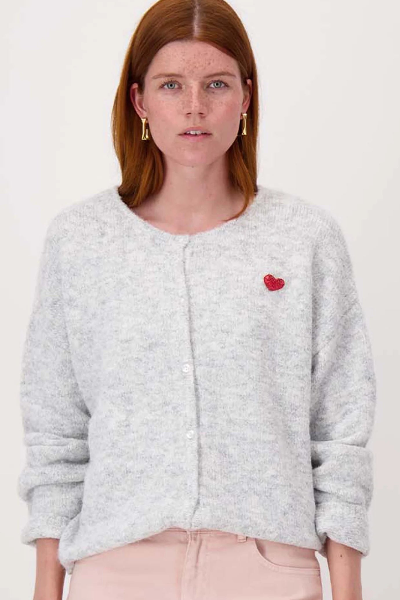 Zusss Basic Vestje Lange Mouw Met Broche