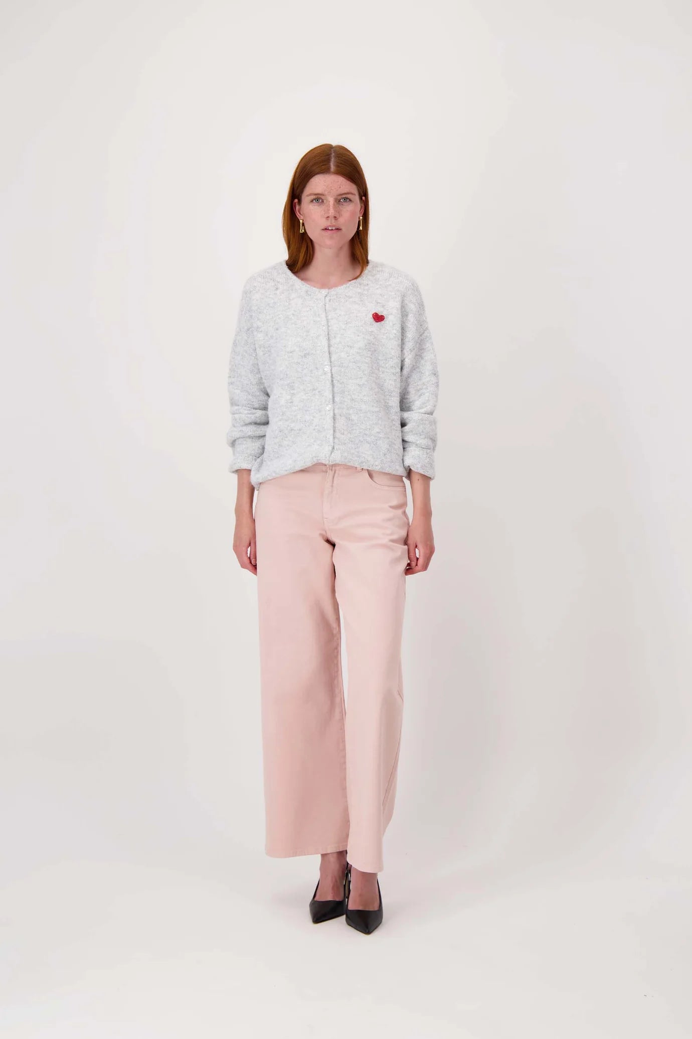 Zusss Basic Vestje Lange Mouw Met Broche