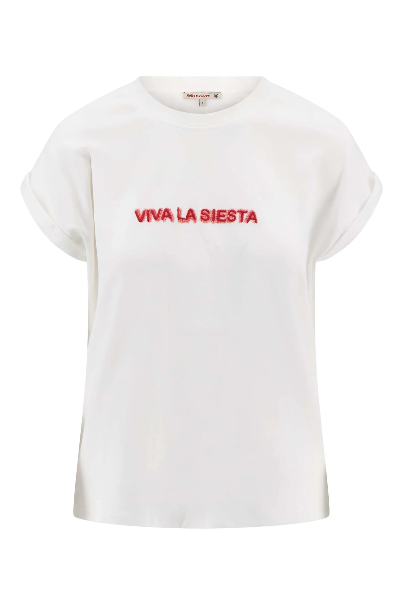 Zusss T-shirt met opgerolde mouw viva la siesta