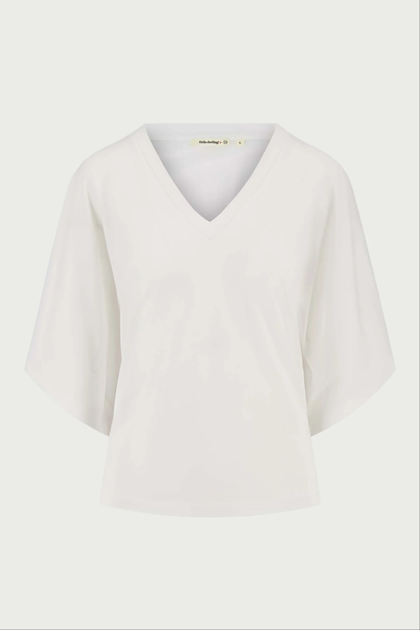 Zusss V hals T-shirt wijde mouw met Zusss embroidery