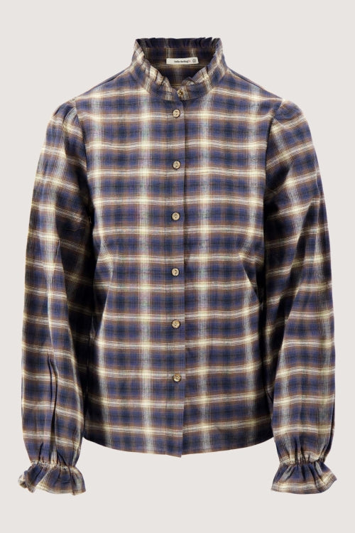 Zusss checked blouse with ruffle