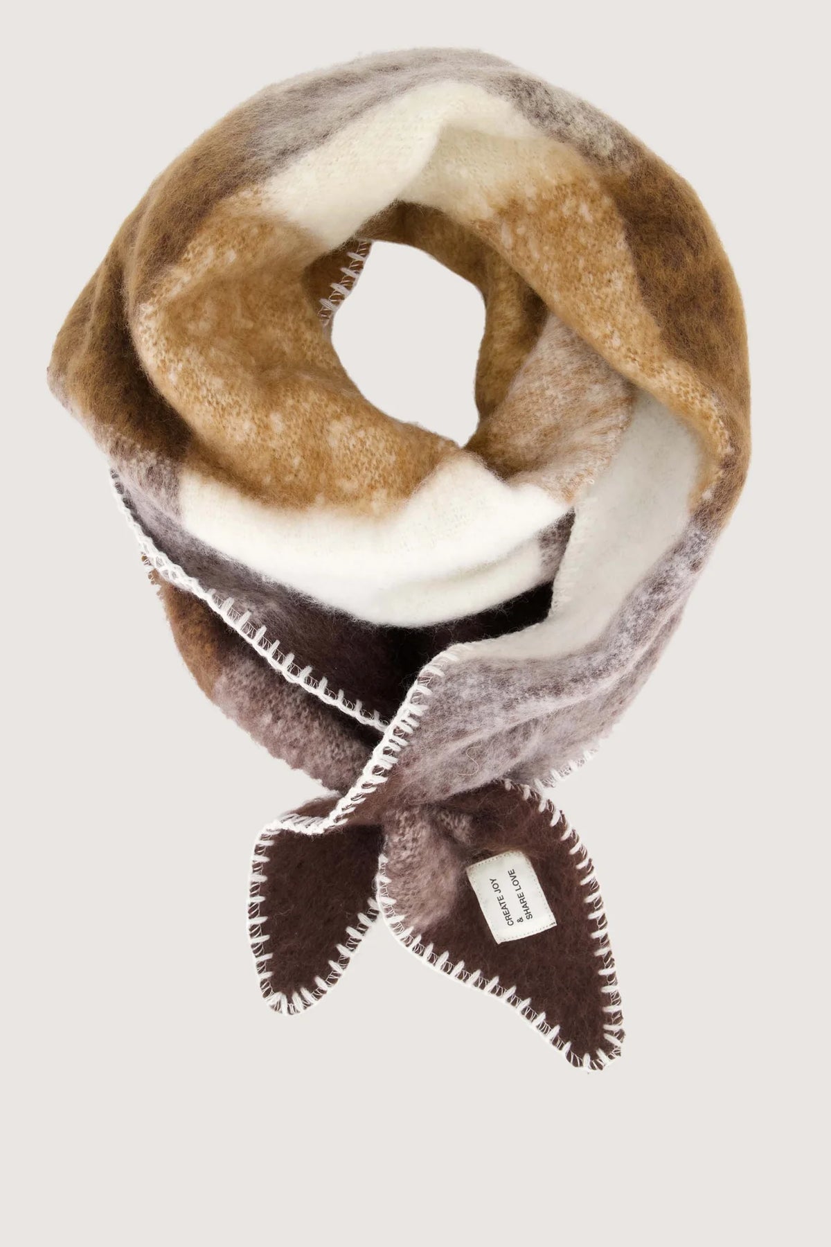 Zusss checked triangle scarf