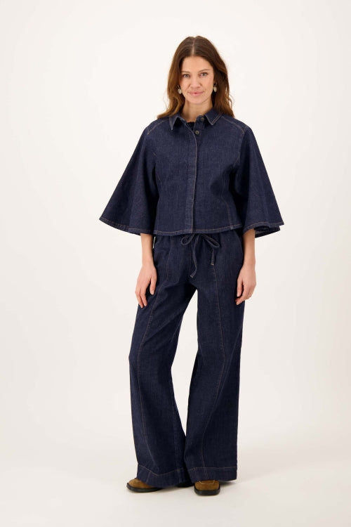 Zusss denim wide-leg trousers with stretch