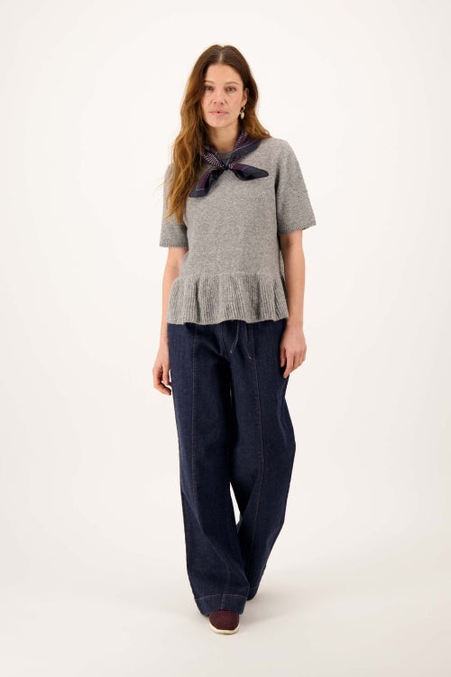 Zusss denim wide-leg trousers with stretch