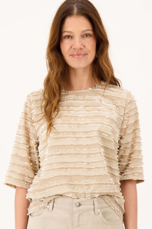 Zusss feather top short sleeve lined