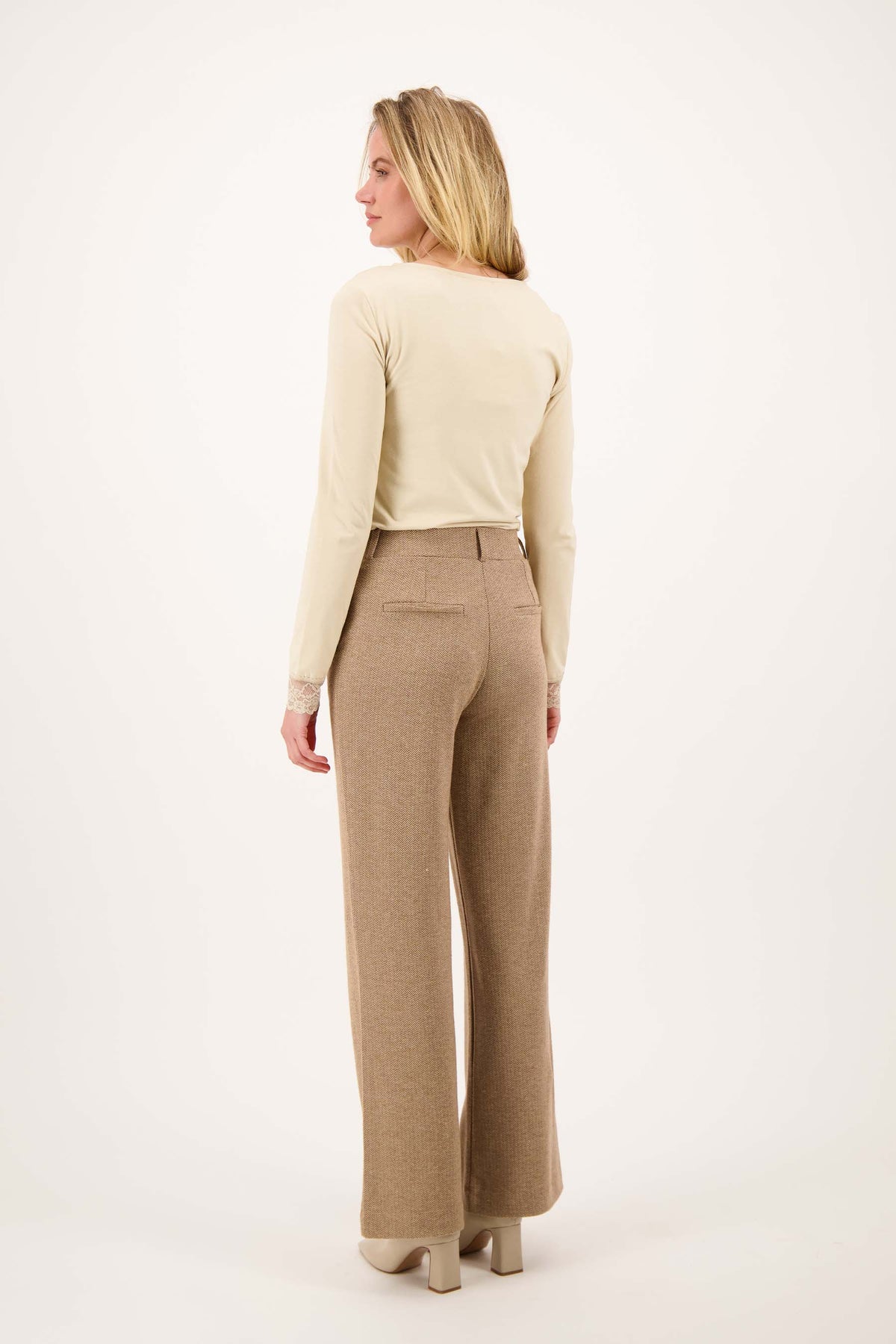 Zusss herringbone trousers with stretch