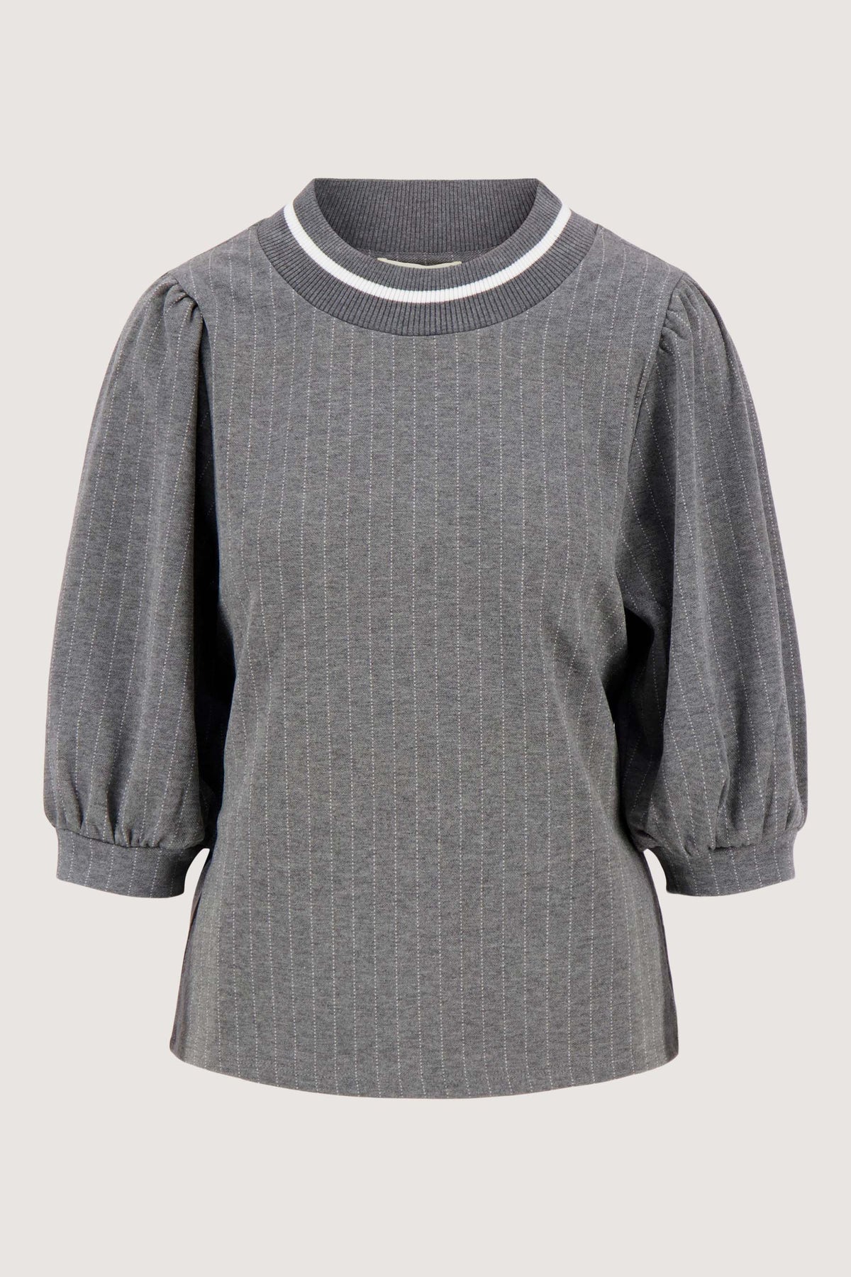 Zusss pinstripe round neck top