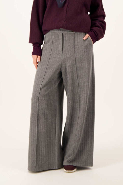 Zusss pinstripe wide-leg trousers with stretch