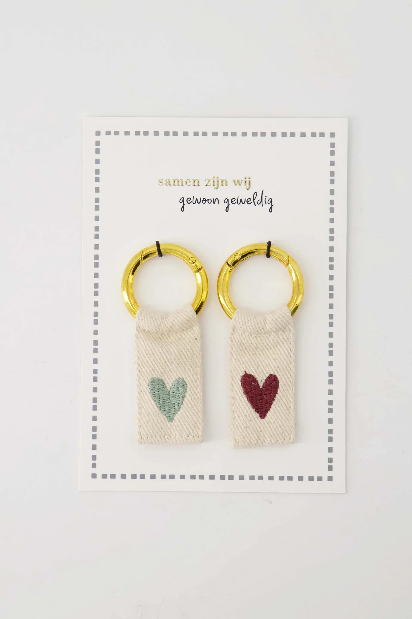 Zusss ansichtkaart sleutelhangers wit/rood/grijsblauw