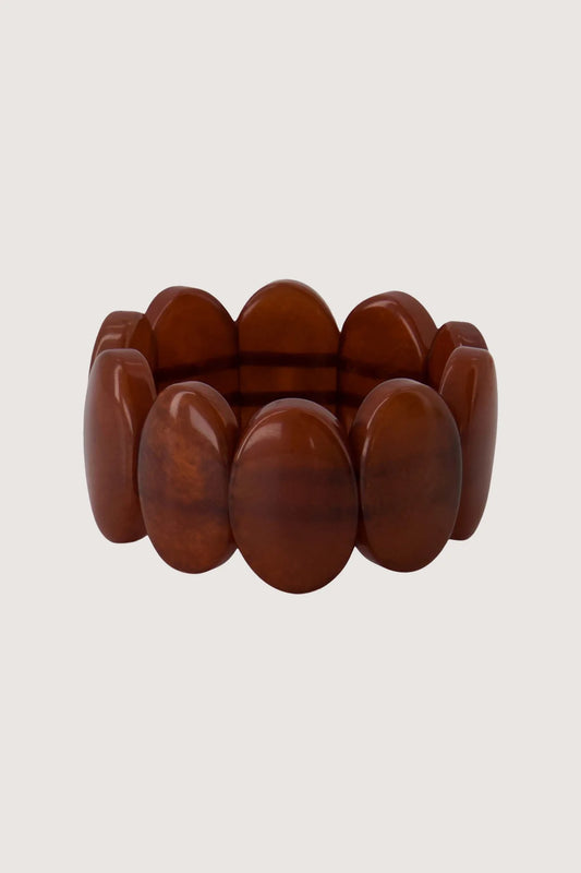 Zusss armband van kralen elastiek brown