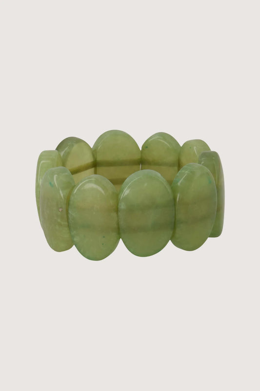 Zusss armband van kralen elastiek olive green
