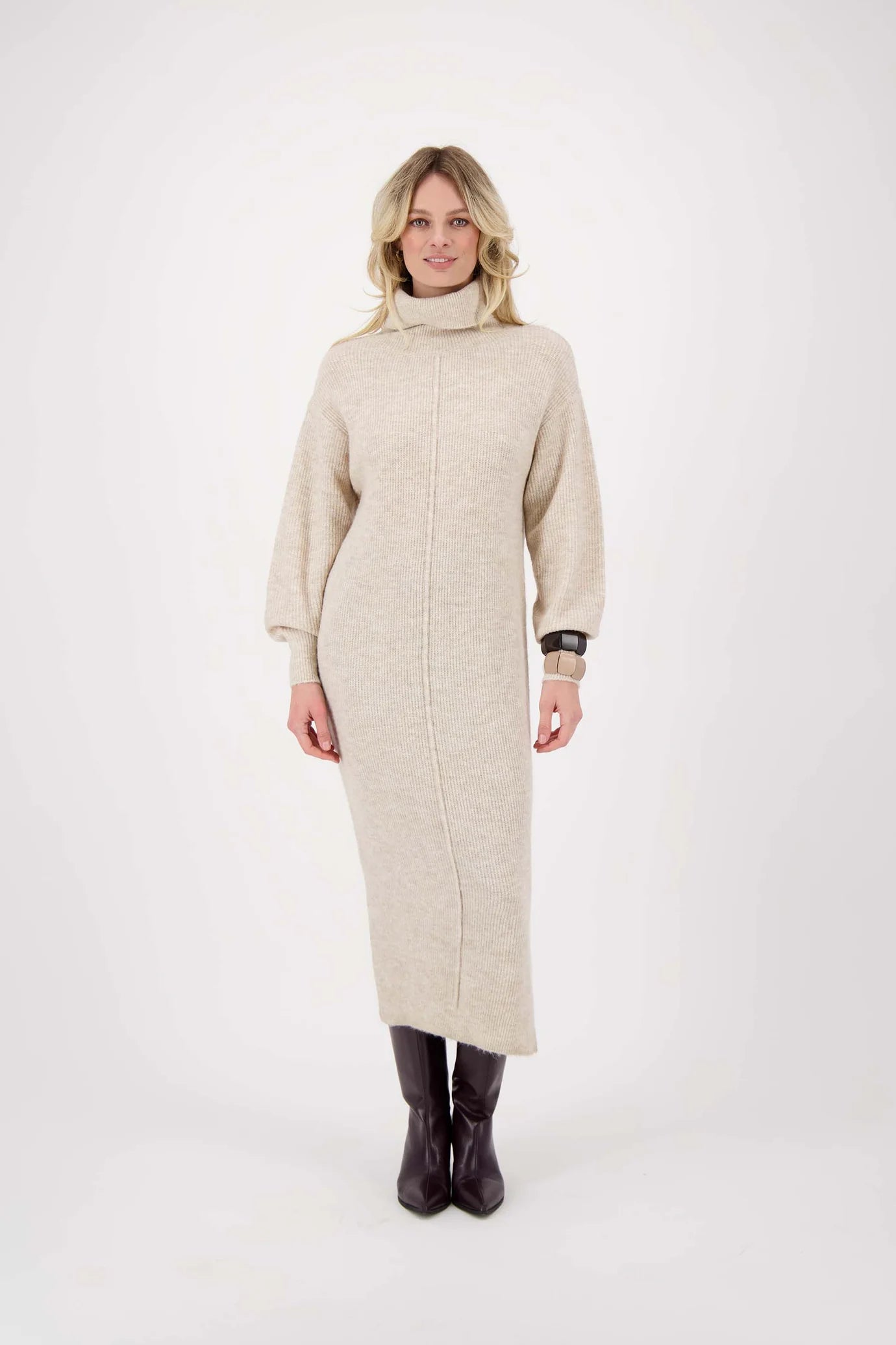 Zusss brei jurk beige