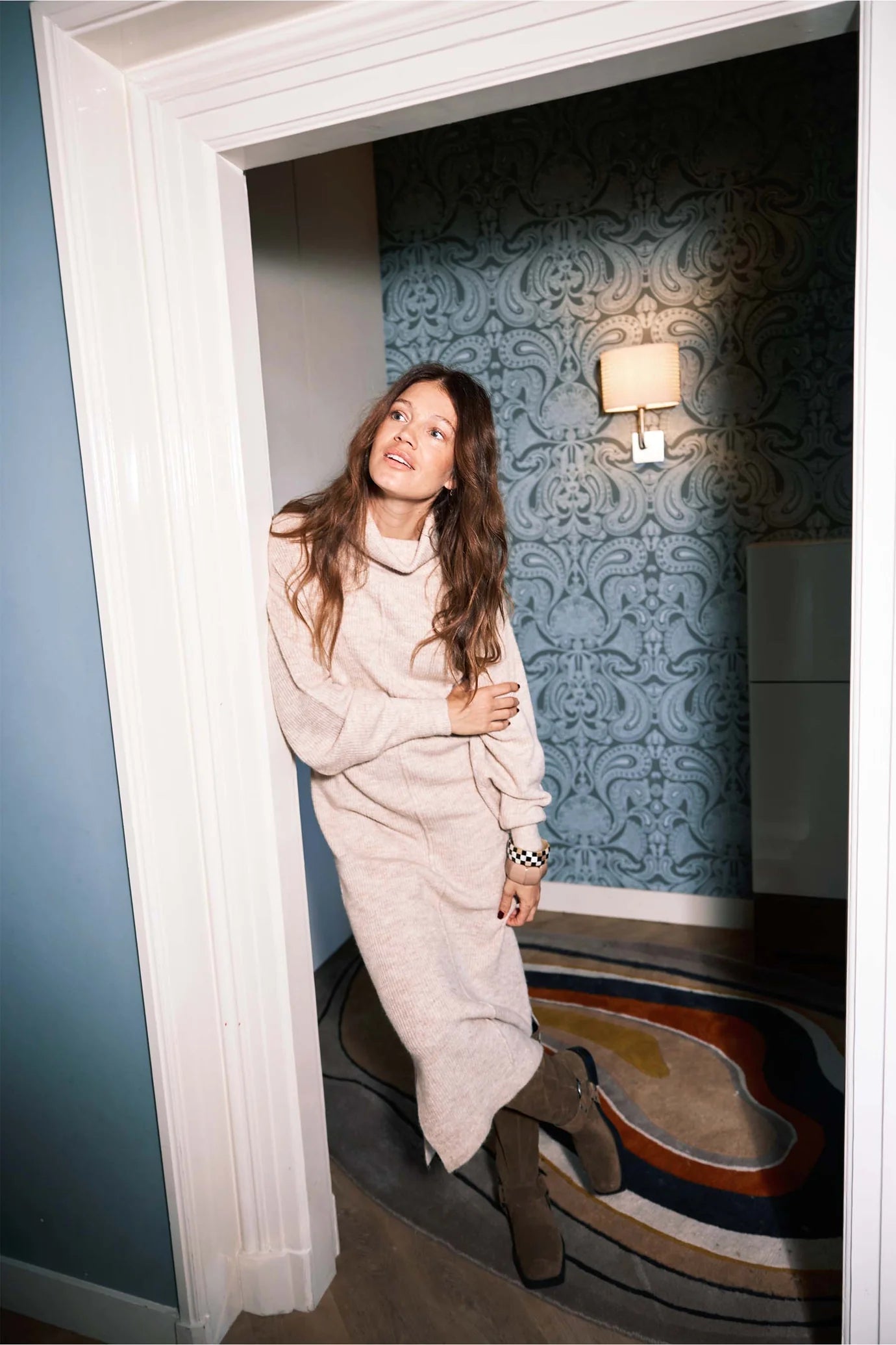 Zusss brei jurk beige