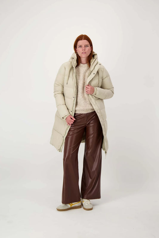 Zusss lange bubblecoat met teddy details