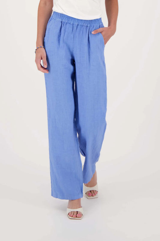 Zusss linnen broek lavendelblauw