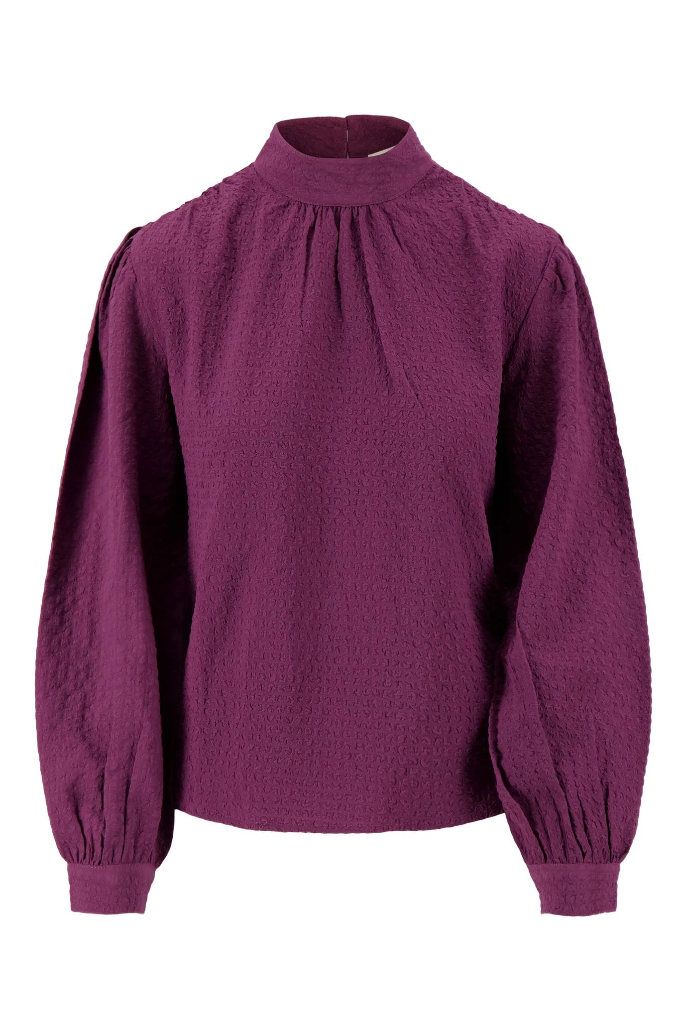 Zusss seersucker blouse aubergine