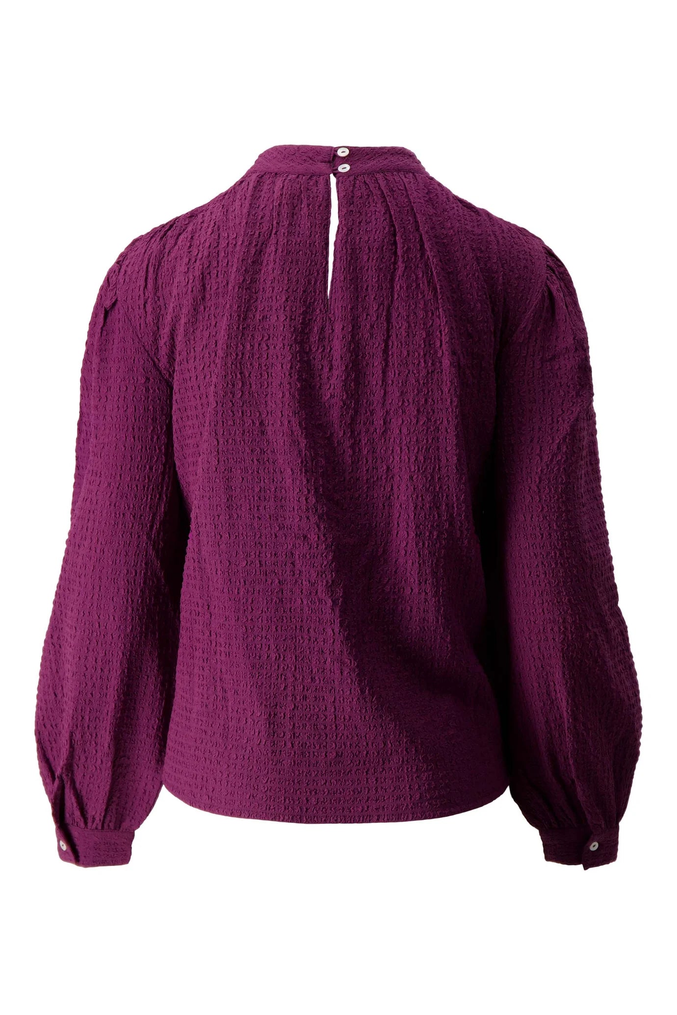 Zusss seersucker blouse aubergine