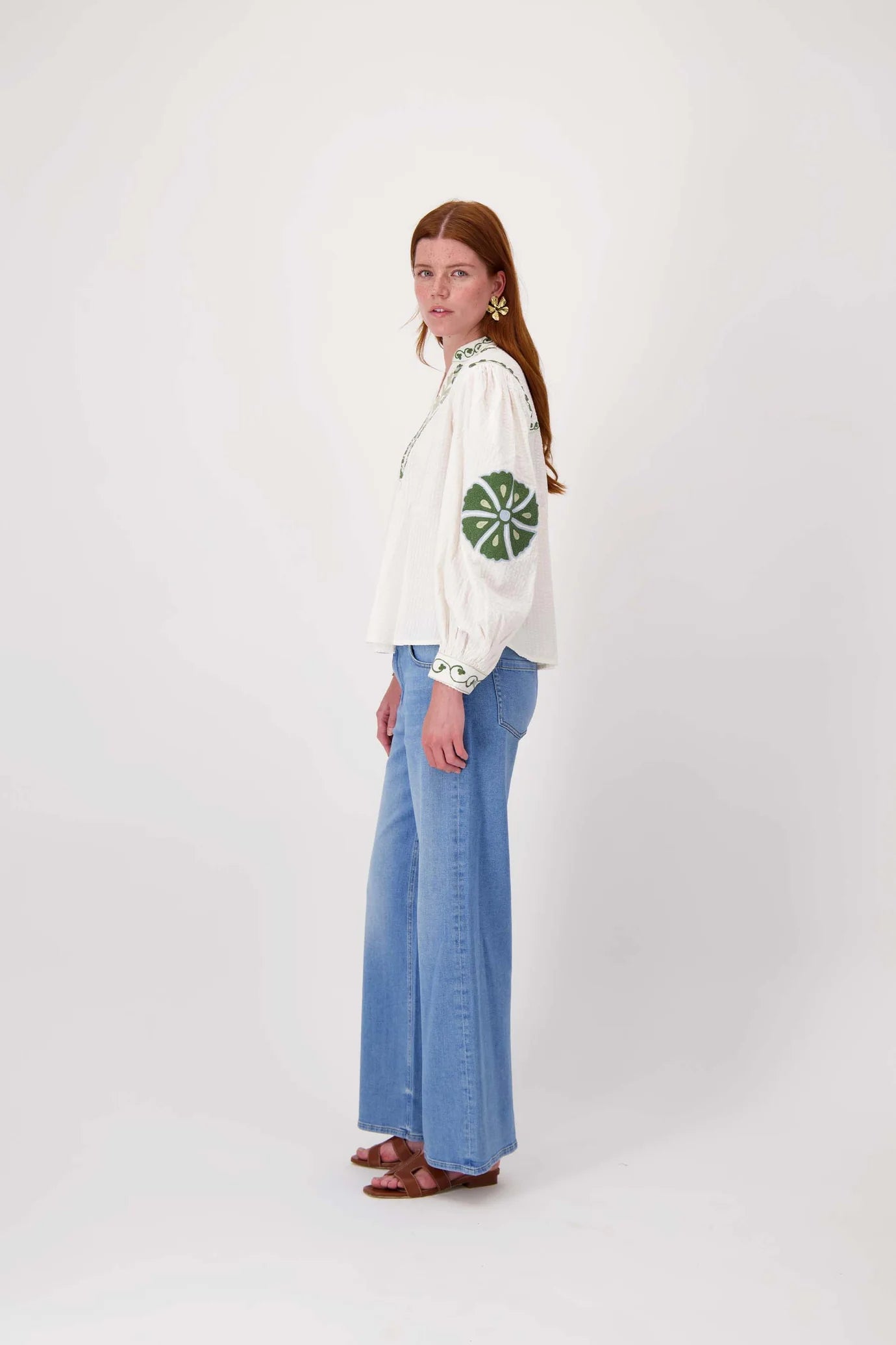 Zusss seersucker blouse met bloemen