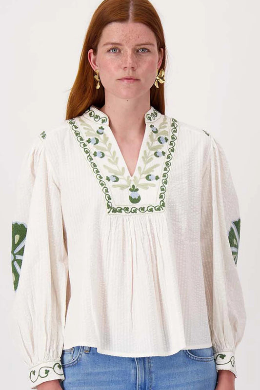 Zusss seersucker blouse met bloemen