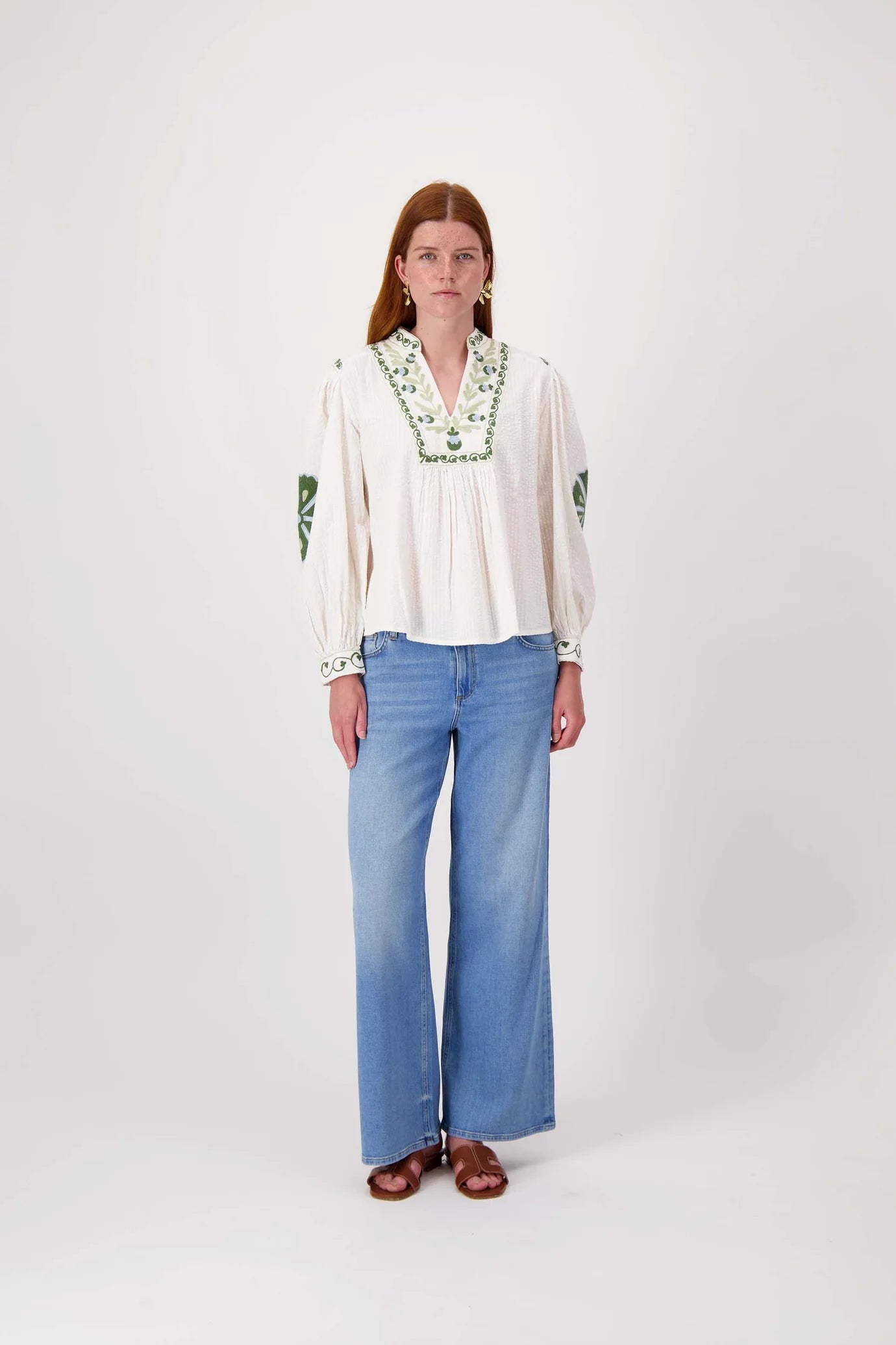 Zusss seersucker blouse met bloemen