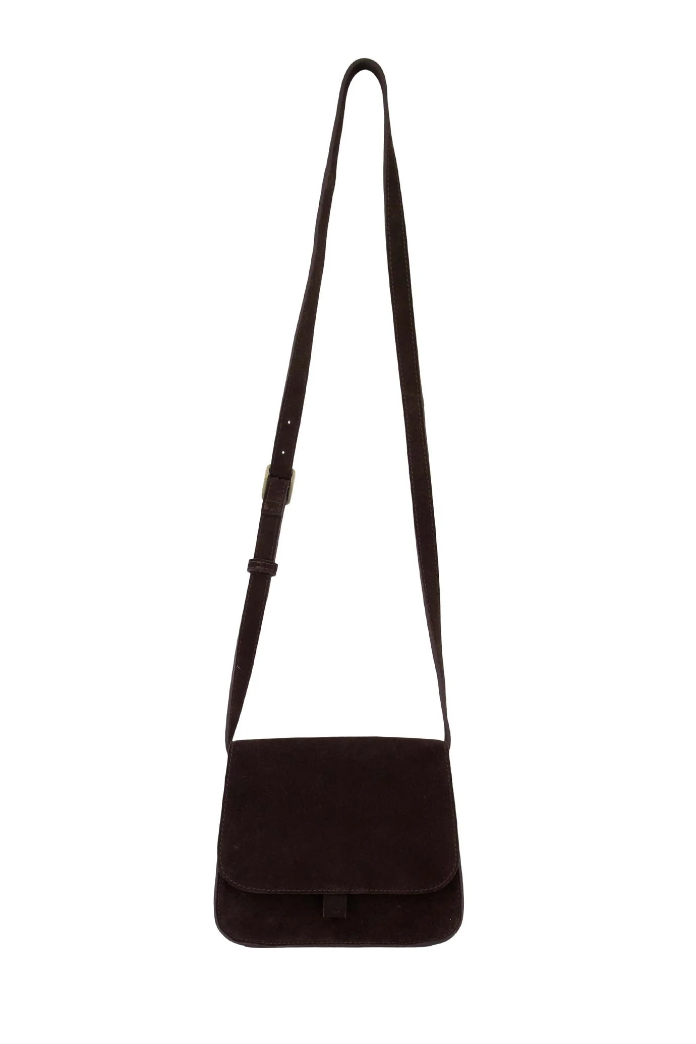 Zusss suede schoudertasje chocoladebruin