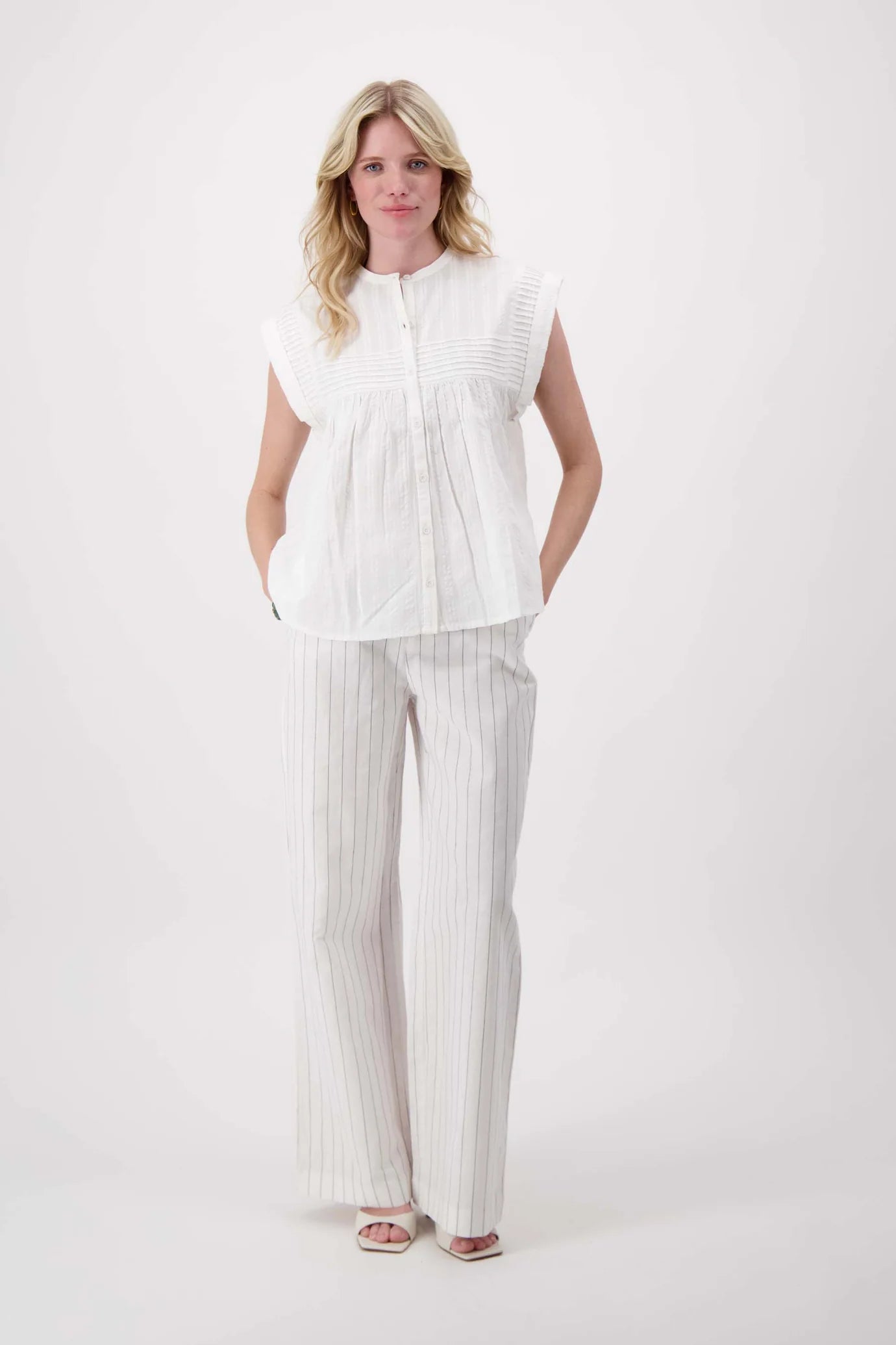 Zusss voile blouse met structuur streep
