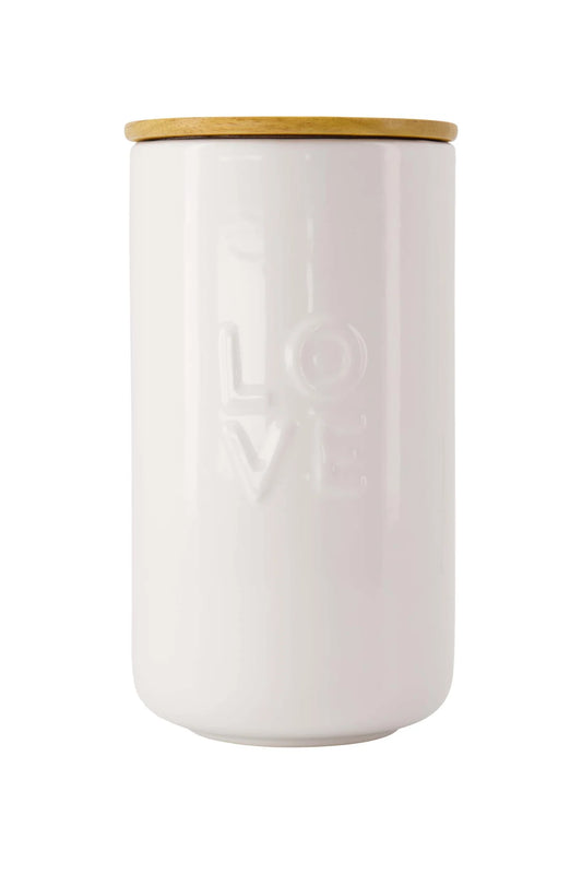 Zusss voorraadpot keramiek met deksel Love