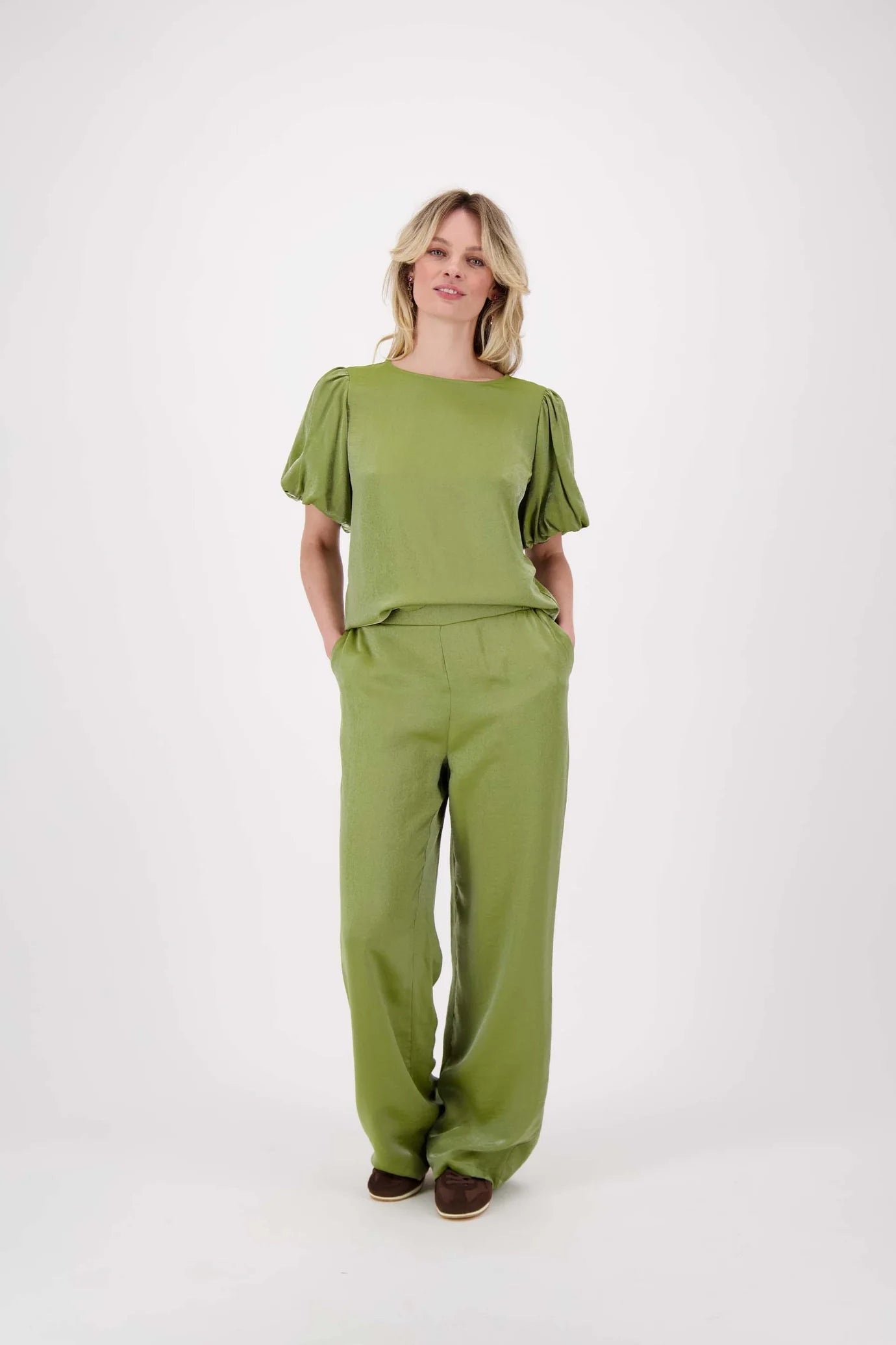 Zusss wijde satijnen broek