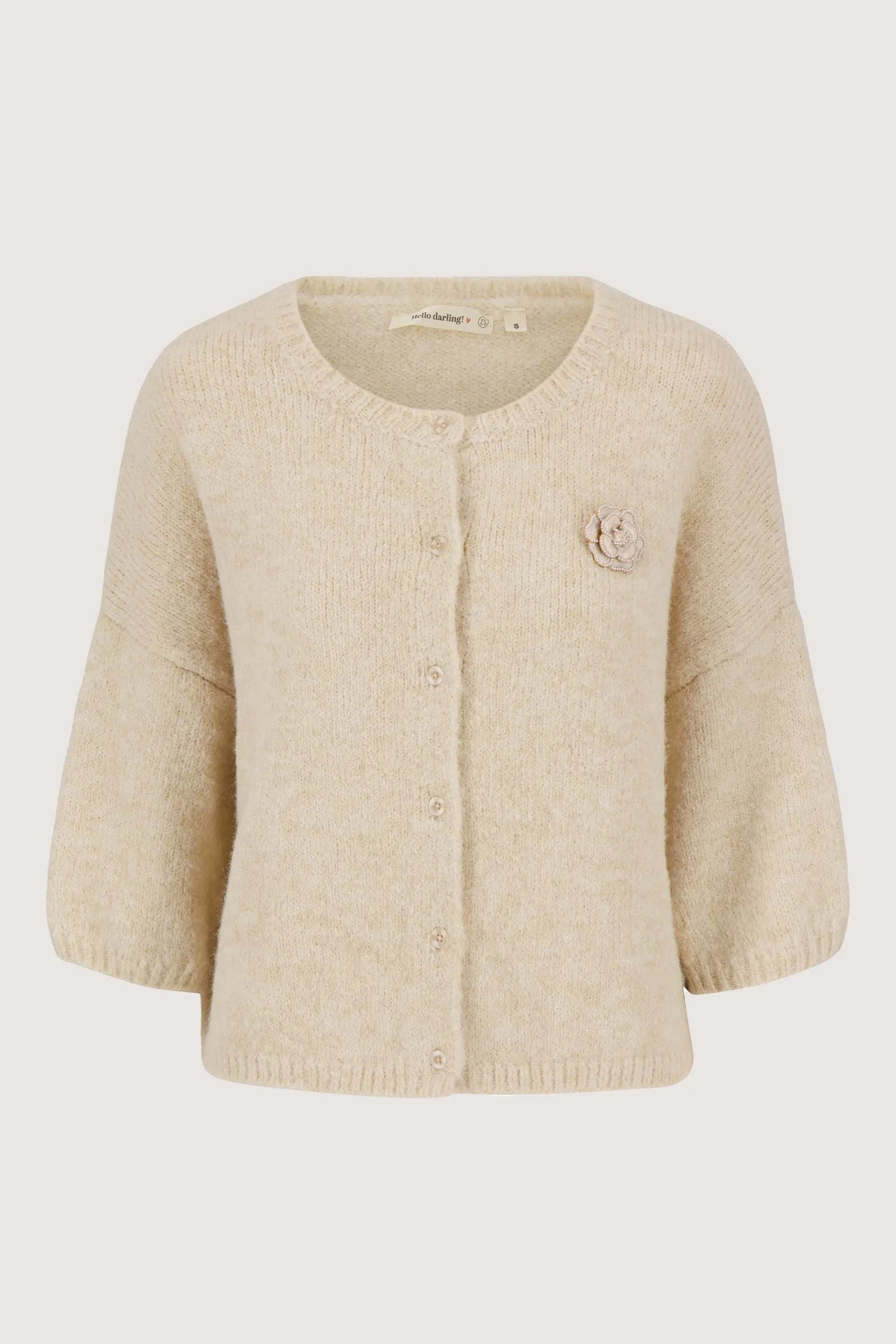 Zusss zacht basis vest met vleermuis mouwen en broche