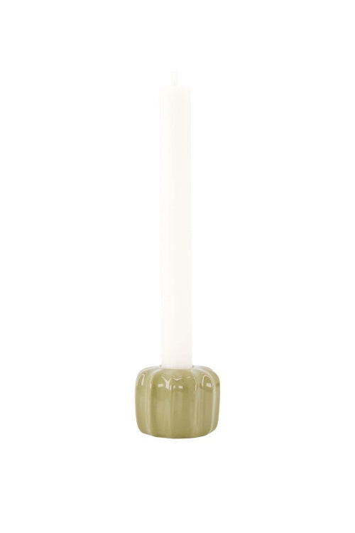 Zusss candle holder ceramic ribbed