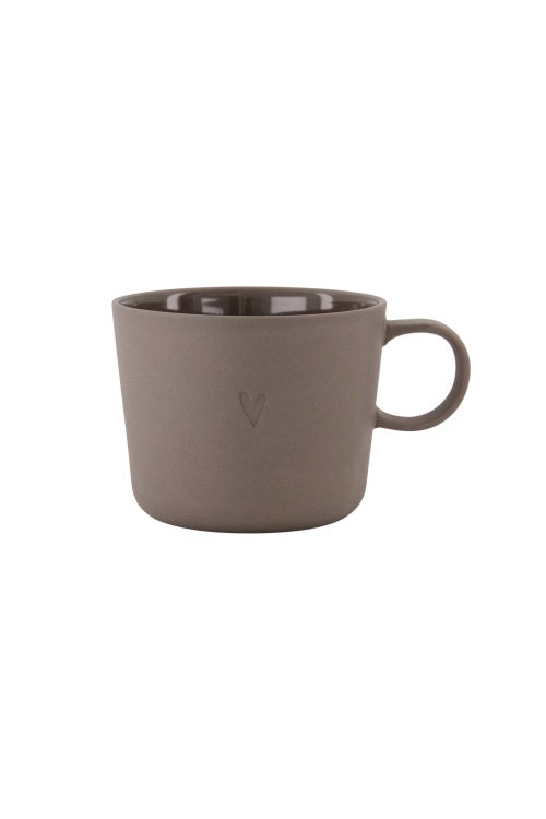 Zusss cappuccino mug heart dark brown