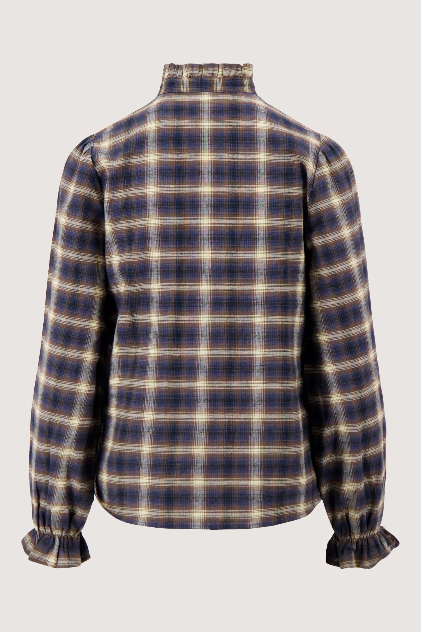 Zusss checked blouse with ruffle