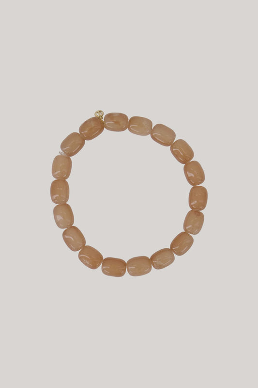 Zusss elastieken kralen armband warm camel