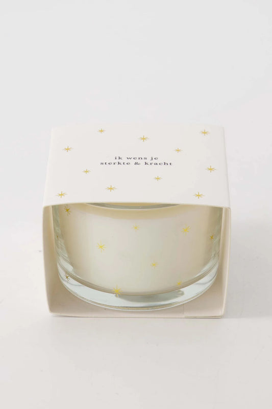 Zusss geurkaars in wikkel liefde & kracht wit/goud