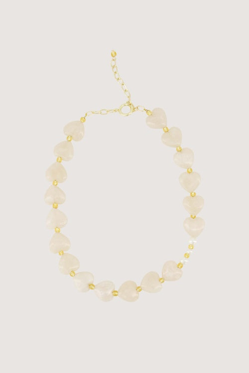 Zusss heart necklace with pearls