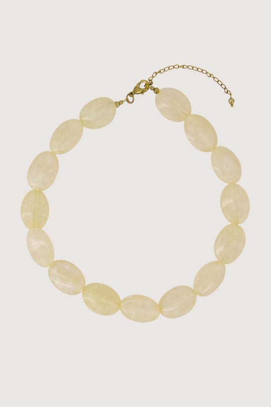 Zusss platte kralen ketting soft pink