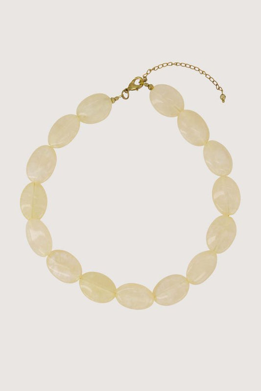Zusss platte kralen ketting soft pink