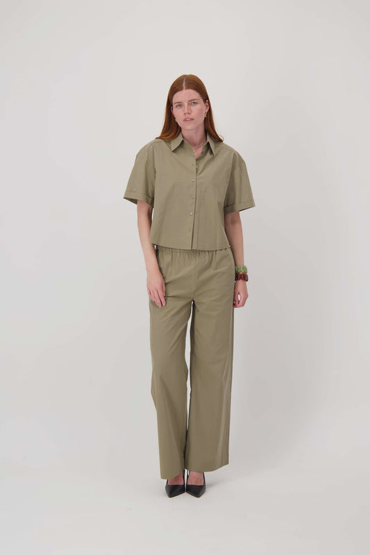 Zusss poplin broek wijd model