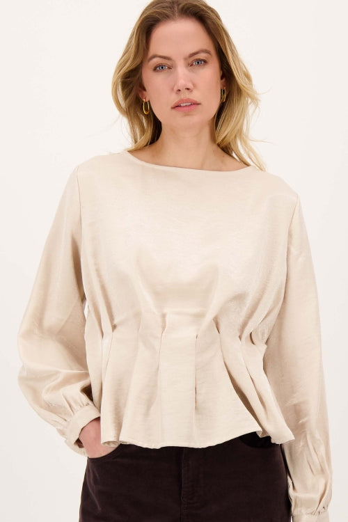 Zusss voile top with pleats